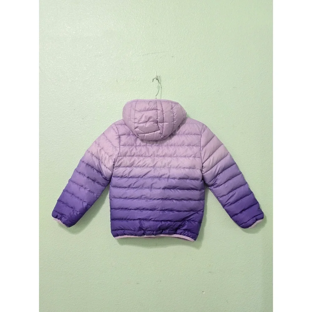 Eddie Bauer Purple Ombre Reversible Light Hood Puffer Ski Snow Girls Jacket S